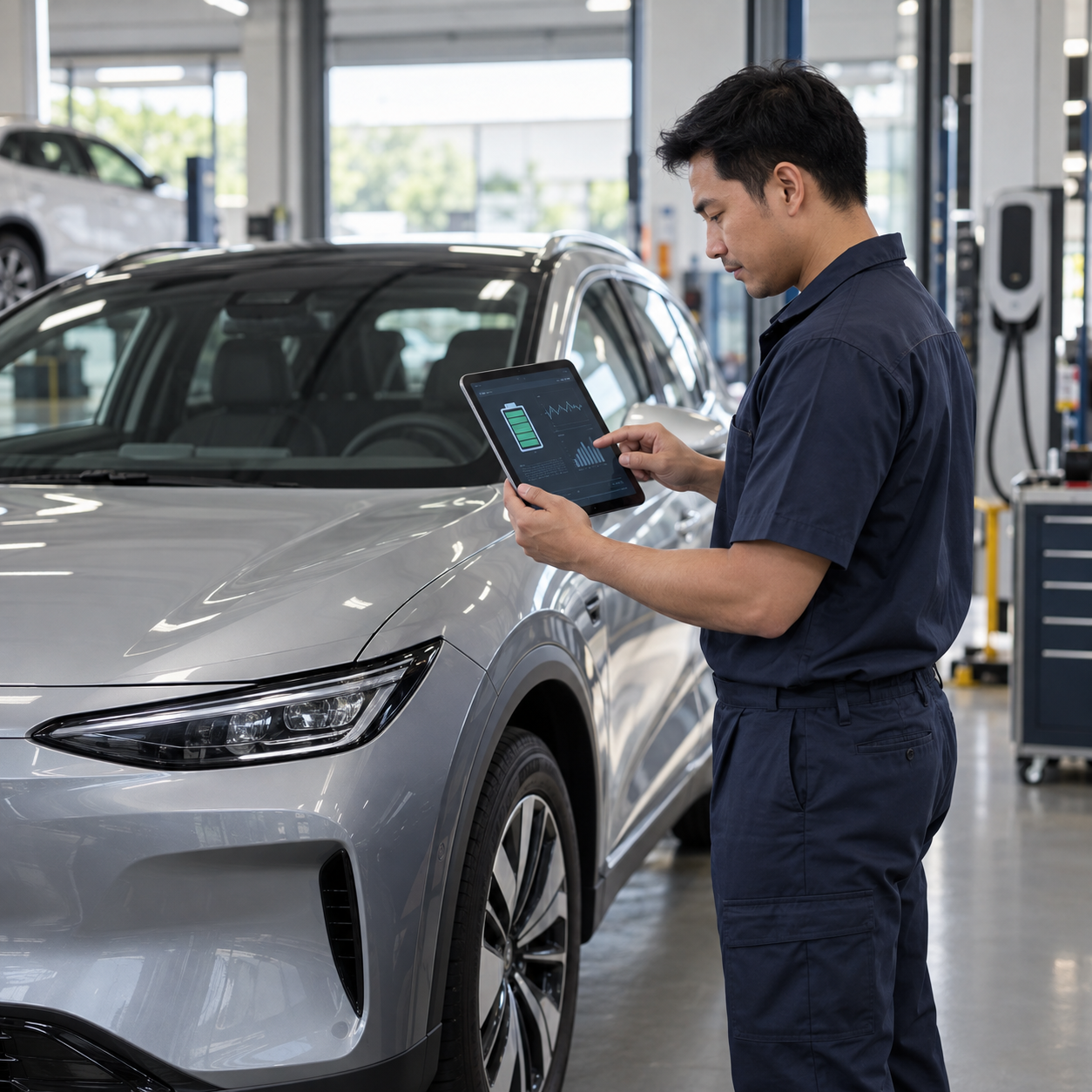Professional diagnostic inspection of an electric vehicle battery system