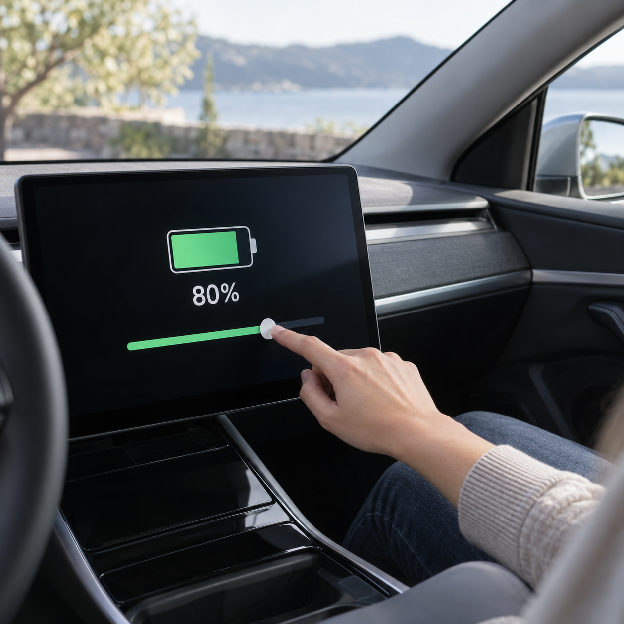 Setting the daily charge limit on an electric vehicle